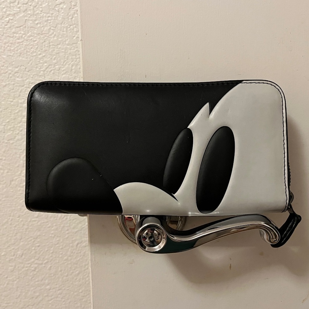 Coach Disney Mickey Mouse Side Big Face Long Zip Around Wallet